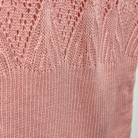 Wet Seal Pink Open Weave Sleeveless V-Neck Tunic Sweater XS Y2K - Picture 5 of 6